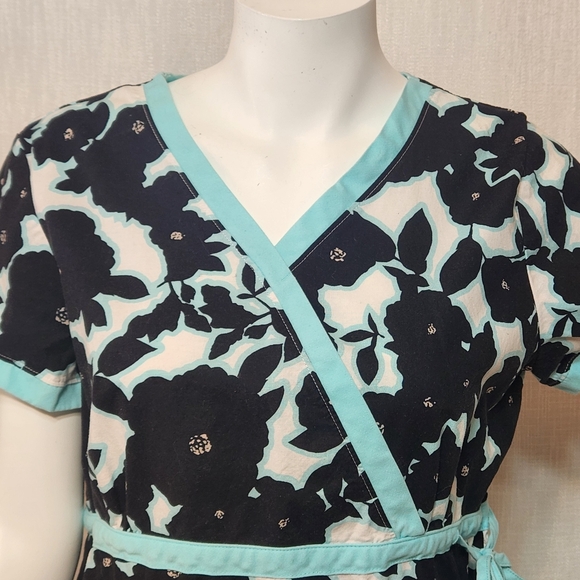 Koi Blue Black Belted Cotton Style 115PR Large - Picture 2 of 9